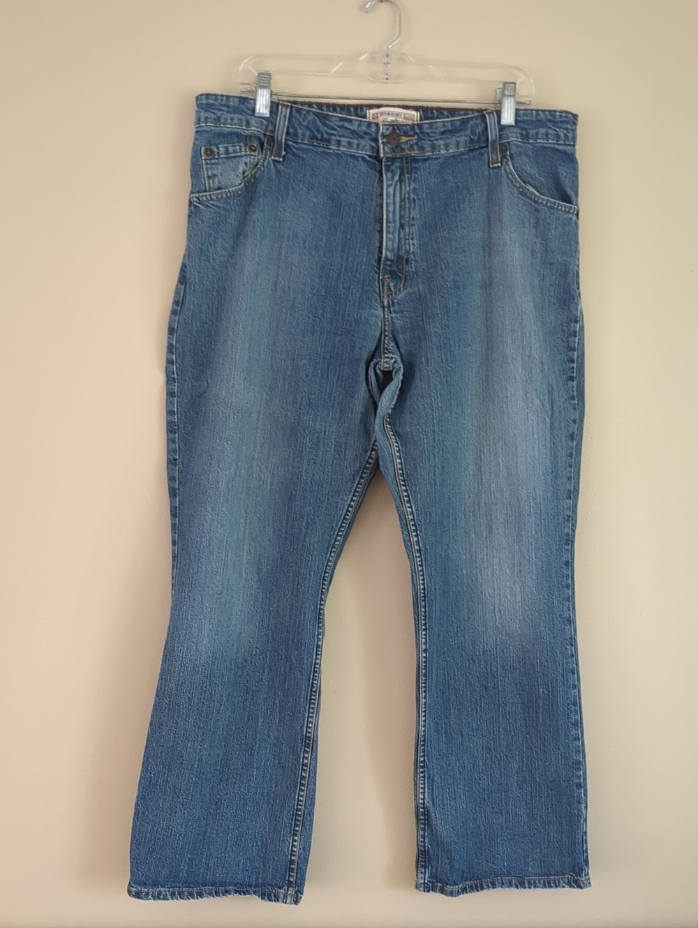 Misses 18 Short Levi Strauss Signature Mid Rise Bootcut Denim Blue Jeans